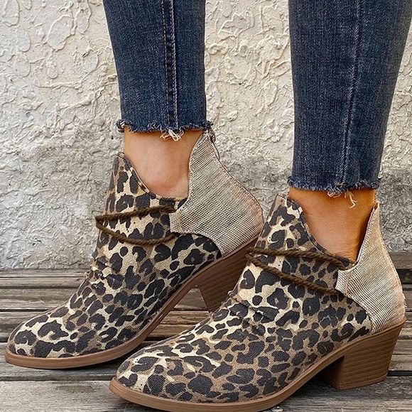 Leopard Print Ankle Boots - Picture 6 of 14